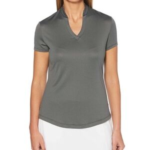 NWT Callaway CGW703 Ladies Fine Line Stripe Polo Shirts in Black Size L